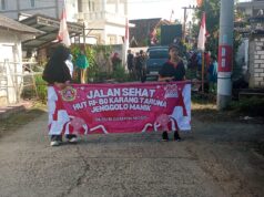 Kades Gempol Manis Bersama Masyarakat Mengadakan olah Raga Pagi “Jalan Sehat ” Dalam Rangka Puncak HUT RI Ke 80 Tahun 2025.