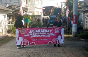 Kades Gempol Manis Bersama Masyarakat Mengadakan olah Raga Pagi “Jalan Sehat ” Dalam Rangka Puncak HUT RI Ke 80 Tahun 2025.
