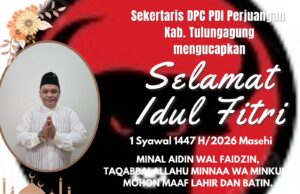 Sekertaris DPC PDI Perjuangan Mengucapkan Selamat Hari Raya Idul Fitri