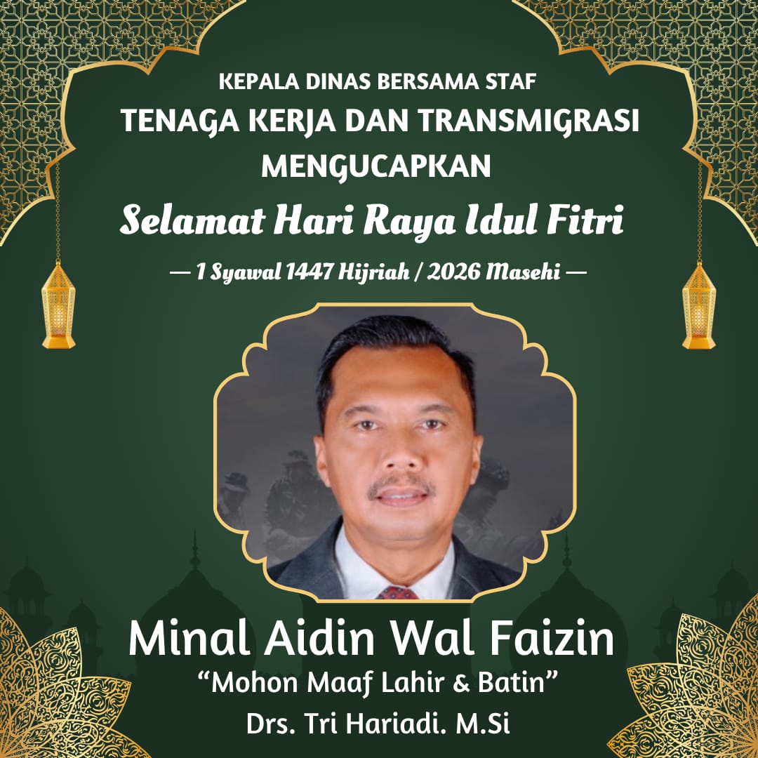 Kepala Disnakertrans Bersama Staf Mengucapkan Selamat Idul fitri