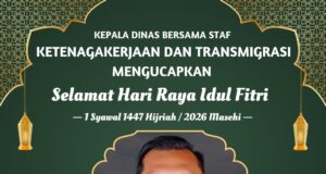 Kepala Dinaskertrans Bersama Staf Mengucapkan Selamat Idul fitri