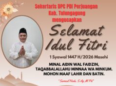 Sekertaris DPC PDI Perjuangan Mengucapkan Idul Fitri