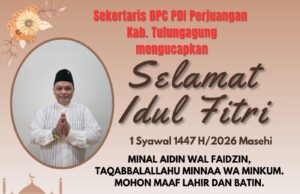 Sekertaris DPC PDI Perjuangan Mengucapkan Idul Fitri