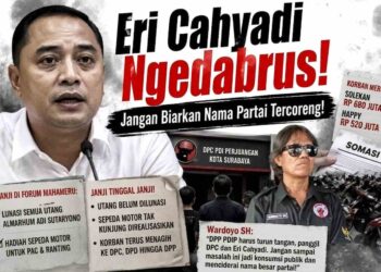 DPC PDI PERJUANGAN KOTA SURABAYA, MEMANGGIL SAUDARA WARDOYO SH. TERKAIT PEMBERITAAN DI MEDIA DENGAN JUDUL “ERI CAHYADI NGEDABRUS”