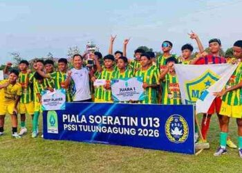 Plt. Bupati Tulungagung Ahmad Baharudin, Menutup Secara Resmi Turnamen Sepak Bola Piala Soeratin Cup U-13