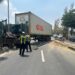 Polres Lamongan Respon Cepat Laka Tunggal Truk Trailer Di Jalur Lamongan-Babat